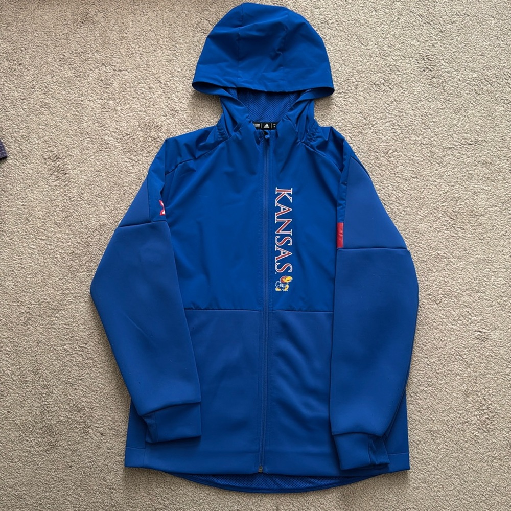Adidas Kansas Jayhawks Full-Zip Hooded Jacket Size M